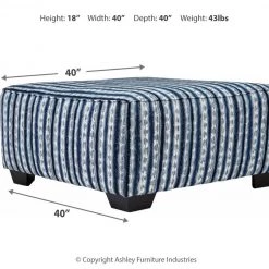 Ashley Furniture Kiessel - Indigo - Oversized Accent Ottoman