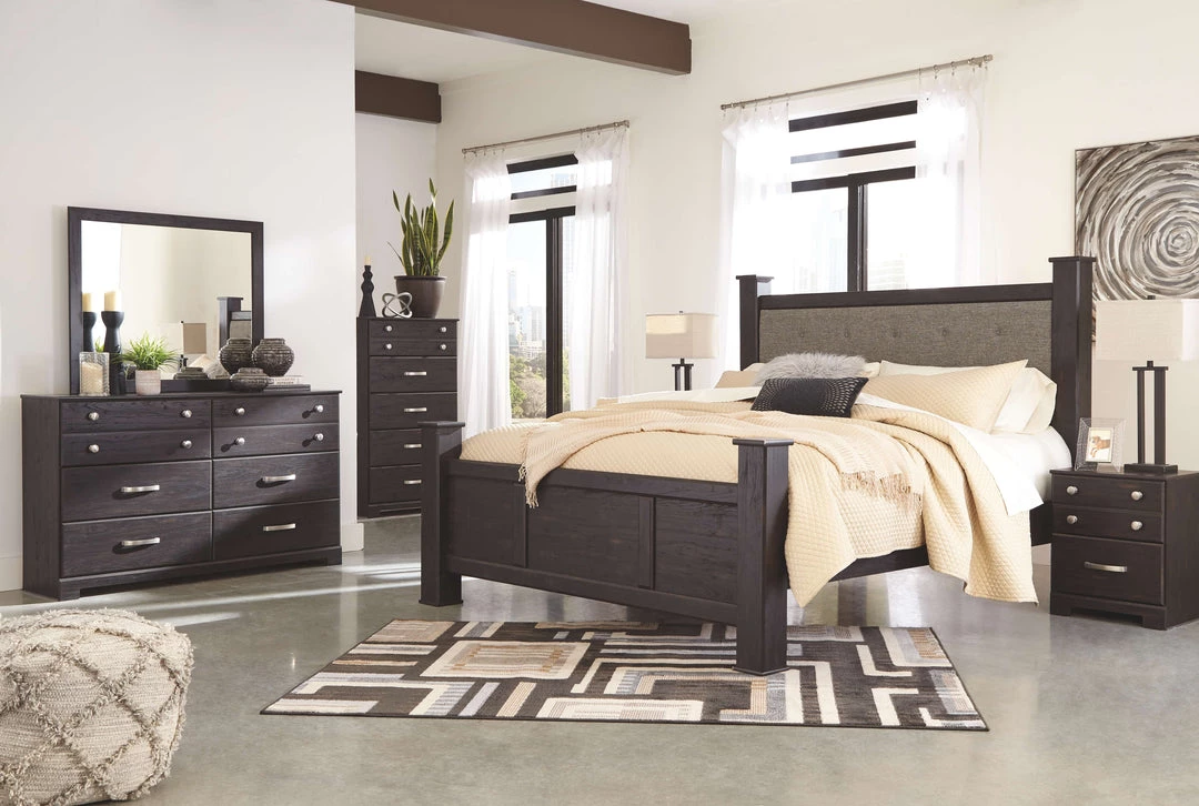 Signature Design By Ashley® Reylow - Dark Ultimate Best In Class Upholstered Poster Bed Beds 4 Signature Design By Ashley® Reylow - Dark Ultimate Best In Class Upholstered Poster Bed Beds