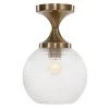 Uttermost Bolla 1 Light Pattern Glass Semi Flush Mount 1 Uttermost Bolla 1 Light Pattern Glass Semi Flush Mount