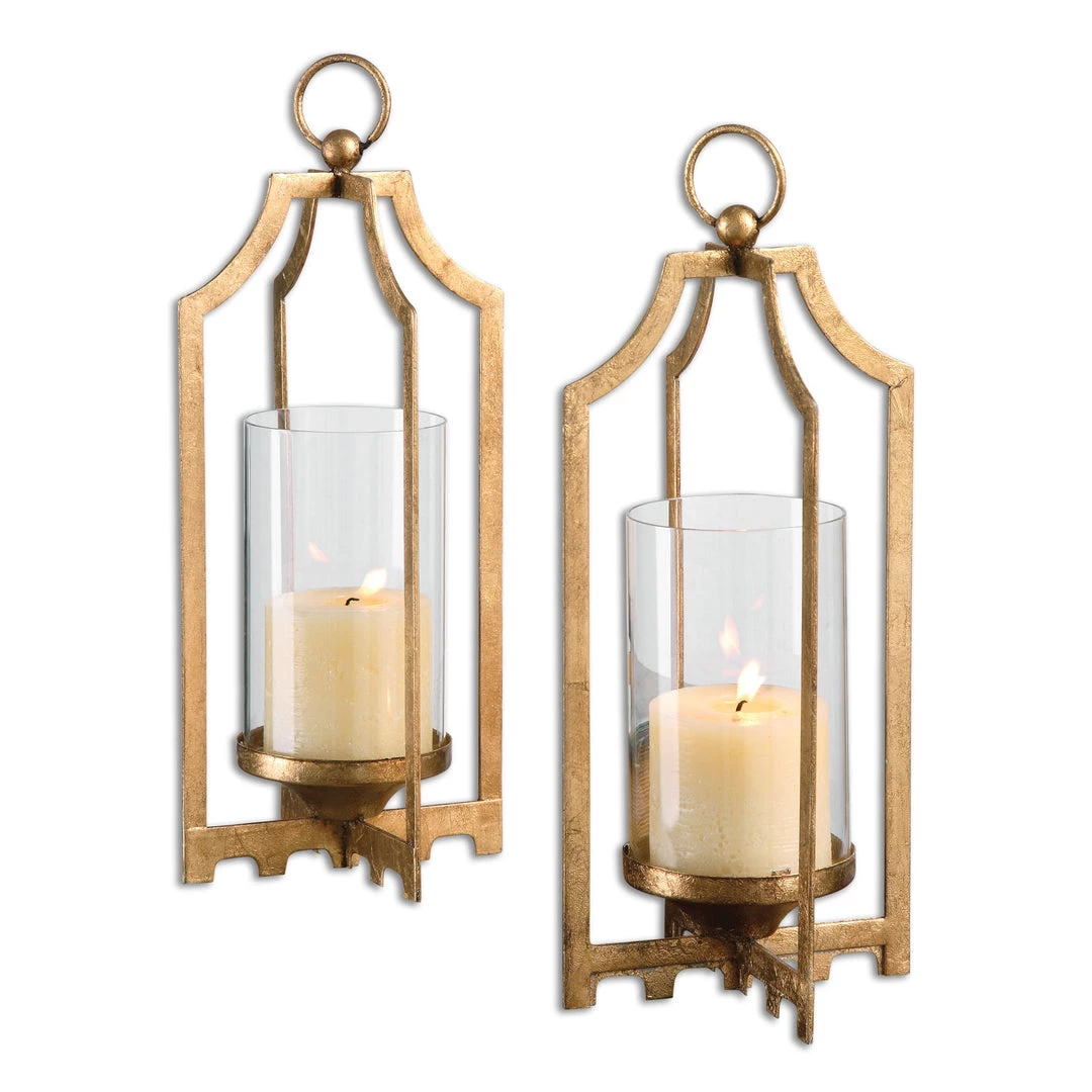 Uttermost Lucy Gold Candleholders S/2 Table Decor 3 Uttermost Lucy Gold Candleholders S/2 Table Decor