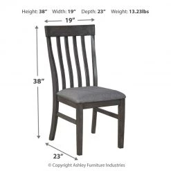 Ashley Furniture Luvoni - Dark Gray - Dining Uph Side Chair (2/cn)