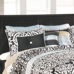 Signature Design By Ashley® Bedroom Sets Maribel - Black - 4 Pc. - Dresser, Mirror & Queen Panel Headboard With Bolt On Bed Frame