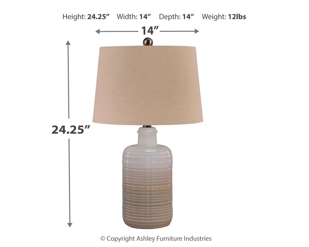 Ashley Furniture Marnina - Ceramic Table Lamp (2/CN) 4 Ashley Furniture Marnina - Ceramic Table Lamp (2/CN)