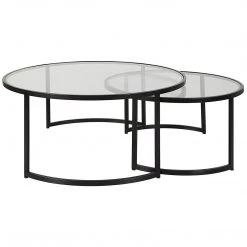 Uttermost Rhea Black Nesting Coffee Tables S/2 12 Uttermost Rhea Black Nesting Coffee Tables S/2