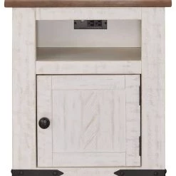 Ashley Furniture Tables Wystfield - White/brown - Rectangular End Table - 1-door