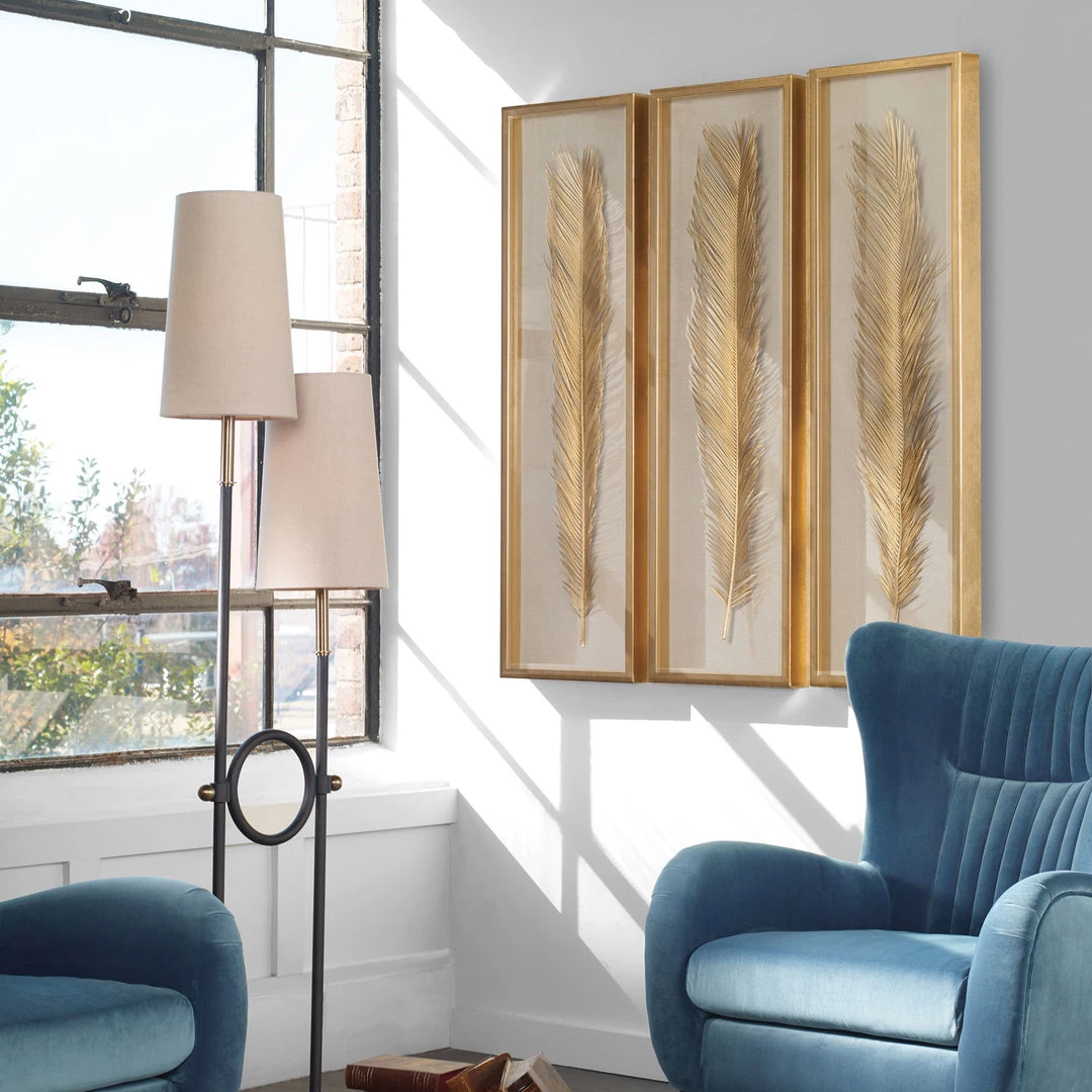 Uttermost Palma Gold Leaf Shadow Box Set/3 6 Uttermost Palma Gold Leaf Shadow Box Set/3