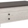 Ashley Furniture Dorrinson - White / Black / Gray - Lift Top Cocktail Table Tables