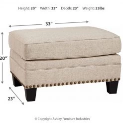 Ashley Furniture Claredon - Linen - Ottoman Ottomans