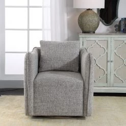 Uttermost Corben Gray Swivel Chair Chairs