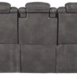 Signature Design By Ashley® Turbulance - Quarry - Pwr Rec Sofa With Adj Headrest Sofas