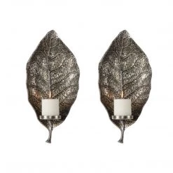 Accessories Uttermost Zelkova Leaf Wall Sconces S/2