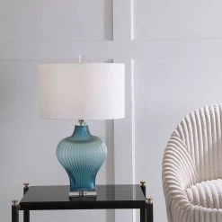 Uttermost Marjorie Frosted Turquoise Table Lamp