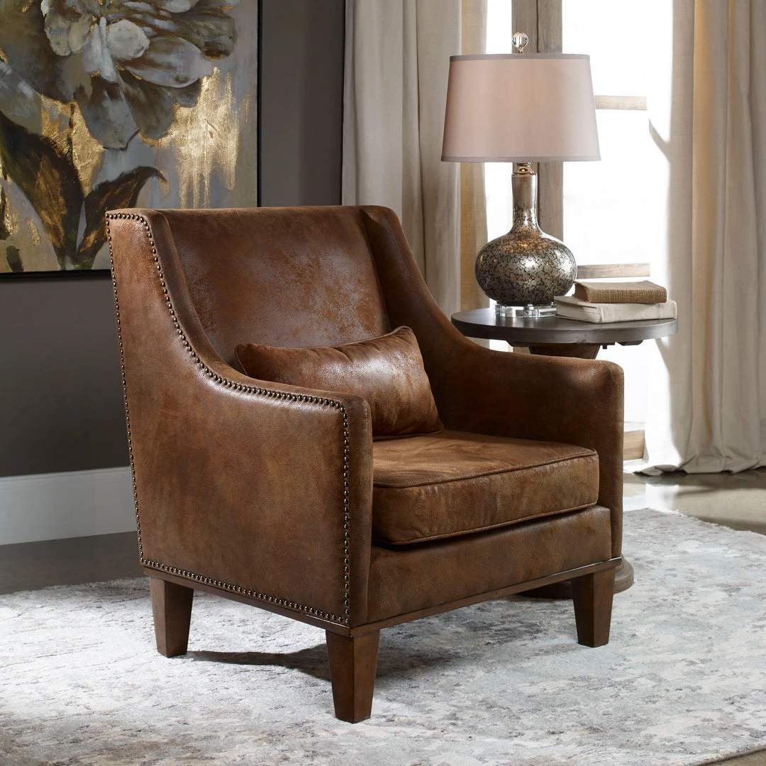 Uttermost Clay Leather Armchair 5 Uttermost Clay Leather Armchair