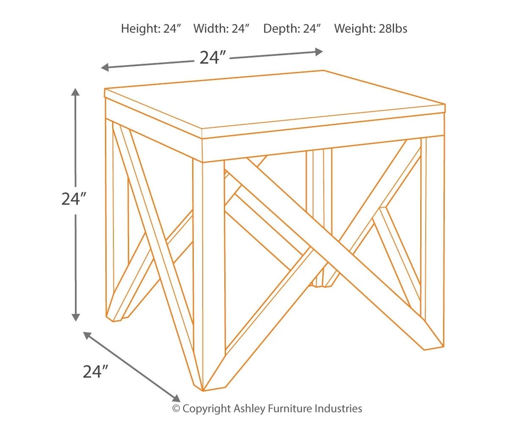 Ashley Furniture Haroflyn - Gray - Square End Table Tables 6 Ashley Furniture Haroflyn - Gray - Square End Table Tables