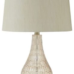 Ashley Furniture Accessories Latoya - Beige - Glass Table Lamp (1/cn)
