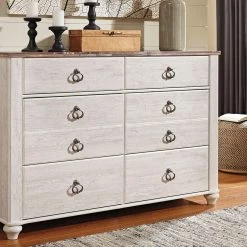 Ashley Furniture Willowton - Attractive - Dresser, Mirror Dressers