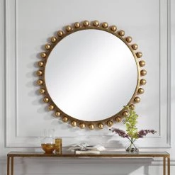 Uttermost Cyra Gold Round Mirror