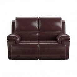 Emerald Home Bernard Dual Power Loveseat And Headrest Kona Brown Loveseats