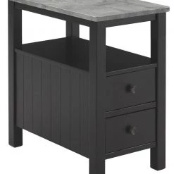 Ashley Furniture Tables Ezmonei - Black/gray - Chair Side End Table