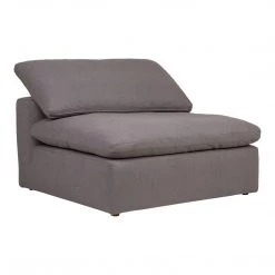 Moe's Home Collection Sectional Pieces Clay Slipper Chair Livesmart Fabric Light Grey