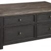Ashley Furniture Tyler - Grayish Brown/black - Lift Top Cocktail Table Tables