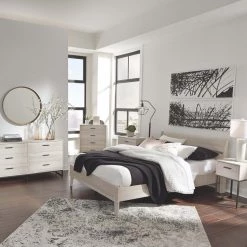 Signature Design By Ashley® Bedroom Sets Socalle - Natural - 3 Pc. - Dresser, Queen Panel Platform Bed