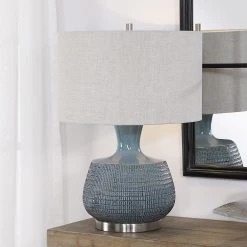 Accessories Uttermost Hearst Blue Glaze Table Lamp