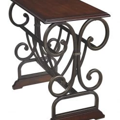 Ashley Furniture Braunsen - Brown - Chair Side End Table - Cherry-tone Top