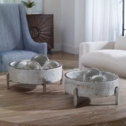 Table Decor Uttermost Essie Pale Gray Bowls S/2