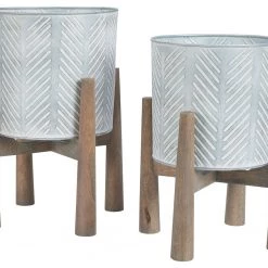 Ashley Furniture Domele - Antique Gray/brown - Planter Set (2/cn)