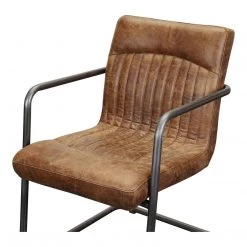 Moe's Home Collection Ansel Arm Chair Grazed Brown Leather-m2 Chairs