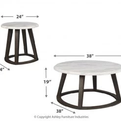 Ashley Furniture Luvoni - White/dark Charcoal Gray - Occasional Table Set (3/cn)