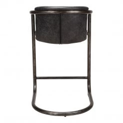 Moe's Home Collection Stools Freeman Counter Stool Onyx Black Leather -m2