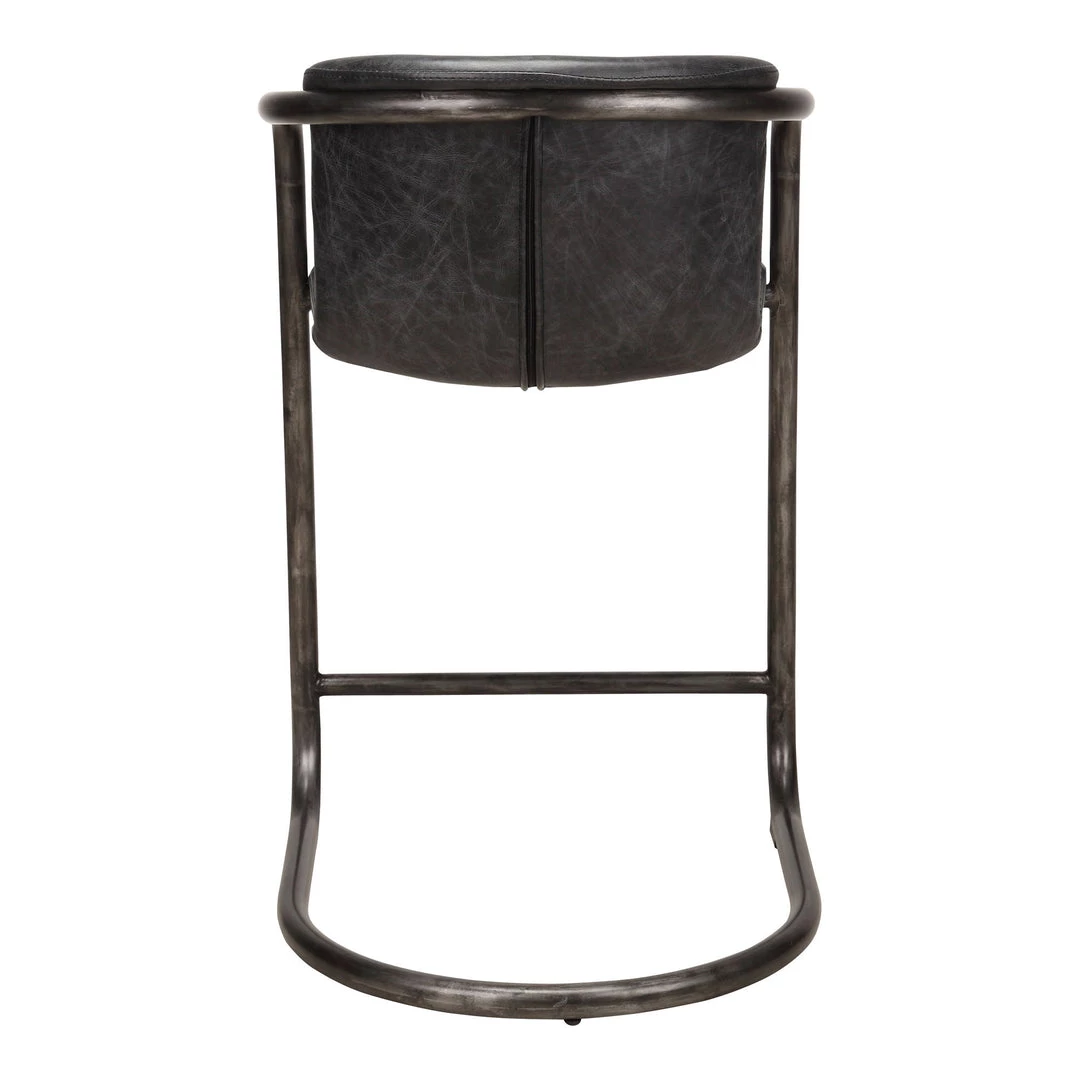 Moe's Home Collection Stools Freeman Counter Stool Onyx Black Leather -m2 4 Moe's Home Collection Stools Freeman Counter Stool Onyx Black Leather -m2