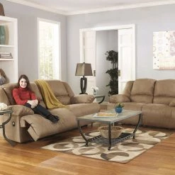 Signature Design By Ashley® Hogan - Mocha - 2 Pc. - Reclining Sofa, Loveseat Reclining Furniture