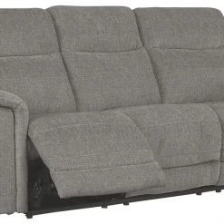 Ashley Furniture Mouttrie - Smoke - Pwr Rec Sofa With Adj Headrest Reclining Furniture