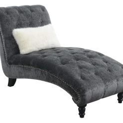 Emerald Home Hutton II Tufted Chaise, Gray