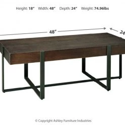 Ashley Furniture Tables Drewing - Dark Brown - Rectangular Cocktail Table