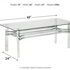 Ashley Furniture Braddoni - Chrome Finish - Rectangular Cocktail Table Tables 13 Ashley Furniture Braddoni - Chrome Finish - Rectangular Cocktail Table Tables
