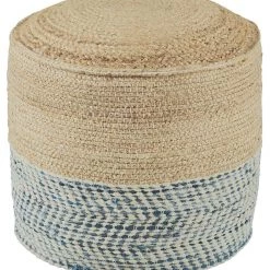 Ashley Furniture Matson - Natural/blue - Pouf