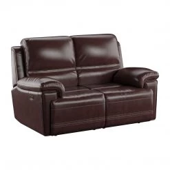 Emerald Home Bernard Dual Power Loveseat And Headrest Kona Brown Loveseats