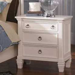 Ashley Furniture Prentice - White - Three Drawer Night Stand Nightstands