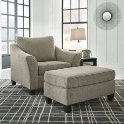 Benchcraft® Chair & Ottoman Sets Barnesley - Platinum - 2 Pc. - Chair And A Half With Ottoman