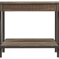 Ashley Furniture Bostweil - Light Brown/black - Rectangular End Table Tables