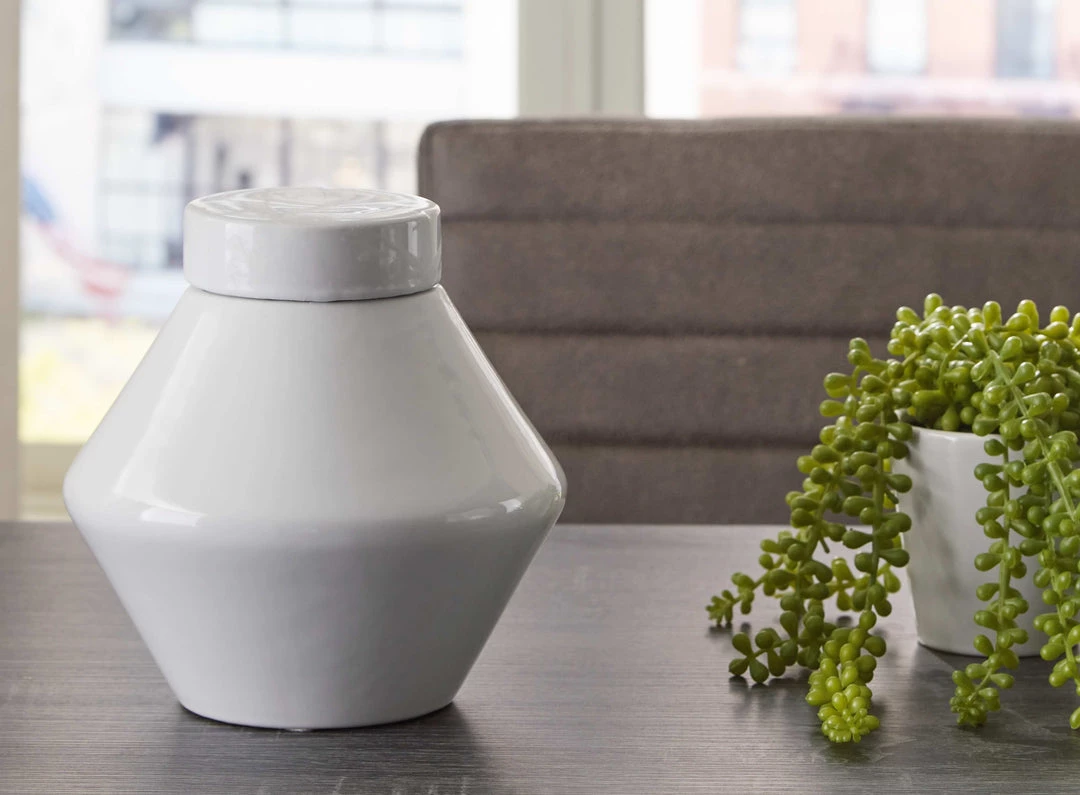 Ashley Furniture Domina - White - Jar (2/cs) - Large Table Decor 4 Ashley Furniture Domina - White - Jar (2/cs) - Large Table Decor