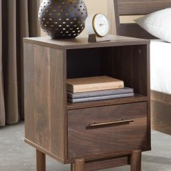 Signature Design By Ashley® Calverson - Mocha - One Drawer Night Stand - Medium Nightstands