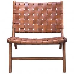 Chairs Uttermost Plait Woven Leather Accent Chair