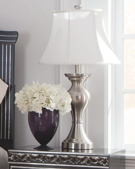 Ashley Furniture Accessories Rishona - Brushed Premium Finish - Metal Table Lamp (2/CN) 5 Ashley Furniture Accessories Rishona - Brushed Premium Finish - Metal Table Lamp (2/CN)