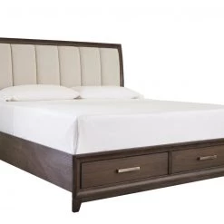 Signature Design By Ashley® Brueban - Rich Brown/gray - California King Panel Bed With 2 Storage Drawers