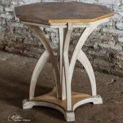 Tables Uttermost Ranen Aged White Side Table